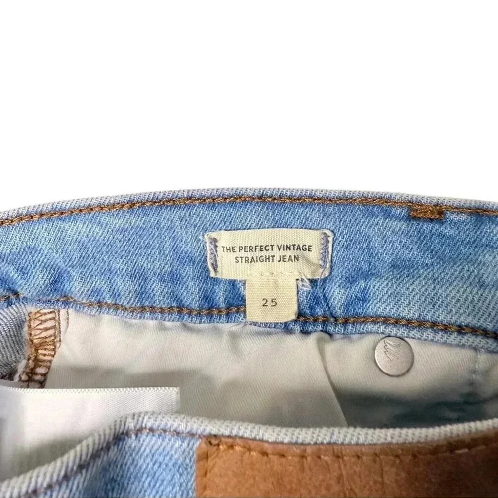 (NWOT) Madewell The Perfect Vintage Straight Jean in Danby Wash: Knee-Rip - 25 - Picture 5 of 6